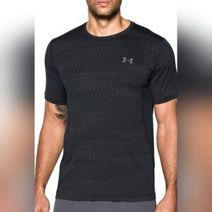 Under Armour Men's Black and Grey Raid Jacquard T-shirt